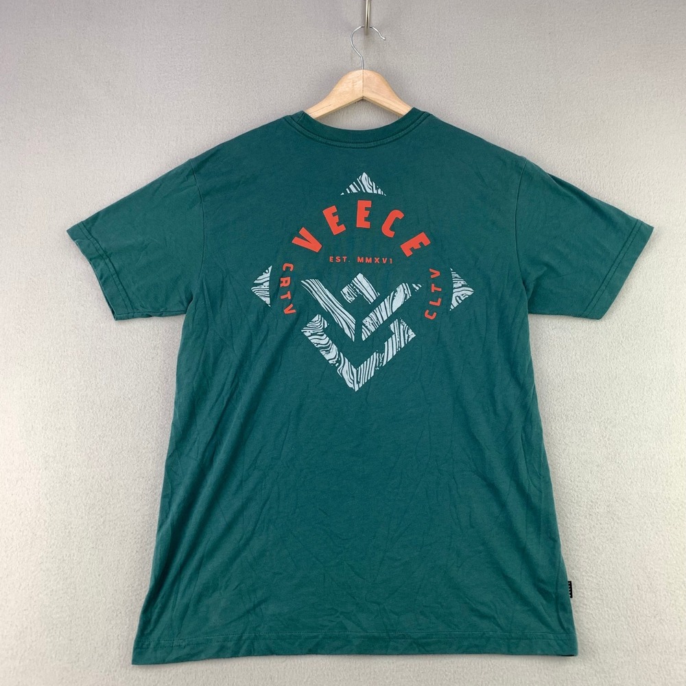 VEECE T-Shirt Mens Large Green Logo Graphic Tee Short Sleeve Crewneck